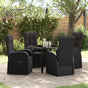 Garden Dining Set 5 pcs Black Poly Rattan