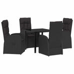 Garden Dining Set 5 pcs Black Poly Rattan