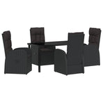 Garden Dining Set 5 pcs Black Poly Rattan