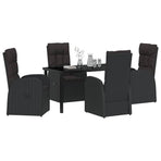 Garden Dining Set 5 pcs Black Poly Rattan