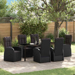 Garden Dining Set 7 pcs Black Poly Rattan