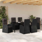 Garden Dining Set 7 pcs Black Poly Rattan