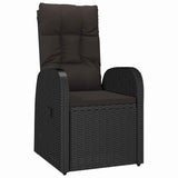 Garden Dining Set with Cushion 7 pcs Black Poly Rattan