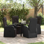 Garden Dining Set 5 pcs Black Poly Rattan