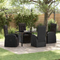 Garden Dining Set 5 pcs Black Poly Rattan