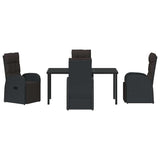 Garden Dining Set with Cushion 5 pcs Black Poly Rattan - Close-Up Angle