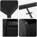Garden Dining Set with Cushion 7 pcs Black Poly Rattan