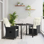 Garden Dining Set 3 pcs Black Poly Rattan