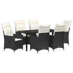 Garden Dining Set 7 pcs Black Poly Rattan