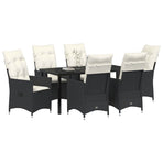 Garden Dining Set 7 pcs Black Poly Rattan