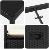 Garden Dining Set with Cushion 9 pcs Black Poly Rattan - Extra Image