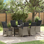 Garden Dining Set 7 pcs Grey Poly Rattan