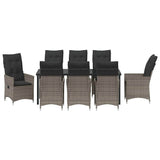 Garden Dining Set with Cushion 9 pcs Grey Poly Rattan