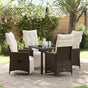 Garden Dining Set 5 pcs Brown Poly Rattan