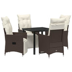 Garden Dining Set 5 pcs Brown Poly Rattan