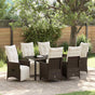 Garden Dining Set 7 pcs Brown Poly Rattan