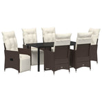 Garden Dining Set 7 pcs Brown Poly Rattan