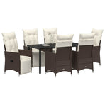 Garden Dining Set 7 pcs Brown Poly Rattan
