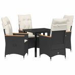 Garden Dining Set 5 pcs Black Poly Rattan