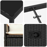 Garden Dining Set with Cushion 7 pcs Black Poly Rattan - Extra Image