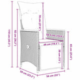 Garden Dining Set with Cushion 7 pcs Grey Poly Rattan - Extra Image