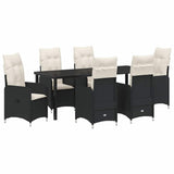 Garden Dining Set 7 pcs Black Poly Rattan