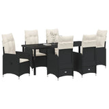 Garden Dining Set 7 pcs Black Poly Rattan