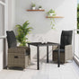 Garden Dining Set with Cushion 3 pcs Grey Poly Rattan