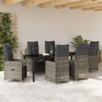 Garden Dining Set 7 pcs Grey Poly Rattan