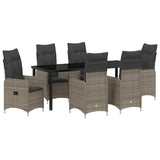 Garden Dining Set 7 pcs Grey Poly Rattan