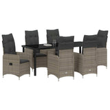 Garden Dining Set 7 pcs Grey Poly Rattan