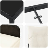 Garden Dining Set with Cushion 3 pcs Black Poly Rattan - Extra Image
