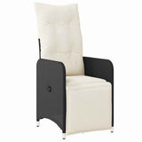 Garden Dining Set with Cushion 3 pcs Black Poly Rattan