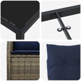 Garden Dining Set with Cushion 5 pcs Black Poly Rattan - Extra Image