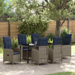 Garden Dining Set with Cushion 7 pcs Black Poly Rattan