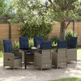 Garden Dining Set 7 pcs Black Poly Rattan