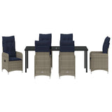 Garden Dining Set 7 pcs Black Poly Rattan