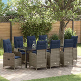 Garden Dining Set 9 pcs Black Poly Rattan