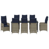 Garden Dining Set 9 pcs Black Poly Rattan - Close-Up Angle