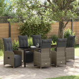 Garden Dining Set 7 pcs Grey Poly Rattan