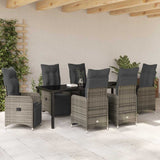 Garden Dining Set 7 pcs Grey Poly Rattan