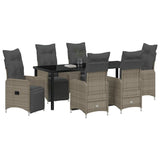 Garden Dining Set 7 pcs Grey Poly Rattan