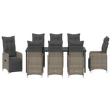 Garden Dining Set 9 pcs Grey Poly Rattan