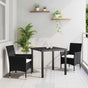Garden Dining Set 3 pcs Black Poly Rattan