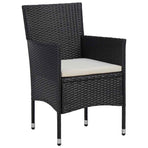 Garden Dining Set 3 pcs Black Poly Rattan