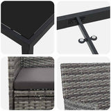 Garden Dining Set with Cushion 3 pcs Grey Poly Rattan - Extra Image