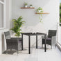 Garden Dining Set 3 pcs Grey Poly Rattan