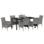 Garden Dining Set 7 pcs Grey Poly Rattan