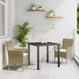 Garden Dining Set 3 pcs Beige Poly Rattan