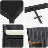 Garden Dining Set with Cushion 7 pcs Black Poly Rattan - Extra Image